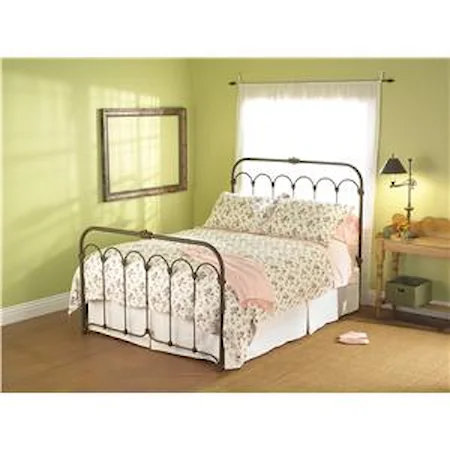 Queen Hillsboro Iron Headboard and Footboard Bed 